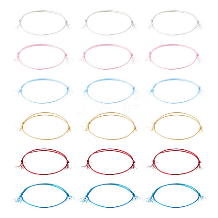30Pcs 6 Colors Polyester Braided Cord Bracelet Making AJEW-TA00047-1