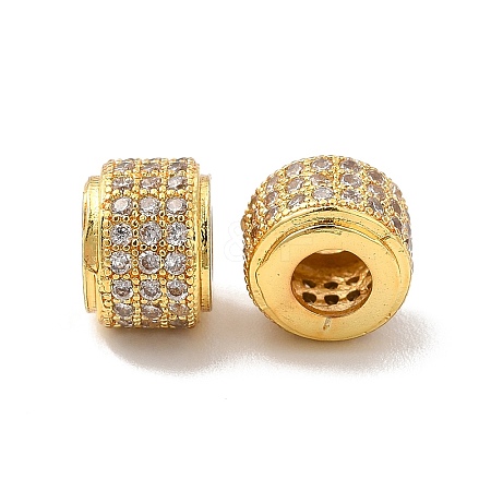 Rack Plating Brass Cubic Zirconia Beads KK-G457-09G-02-1