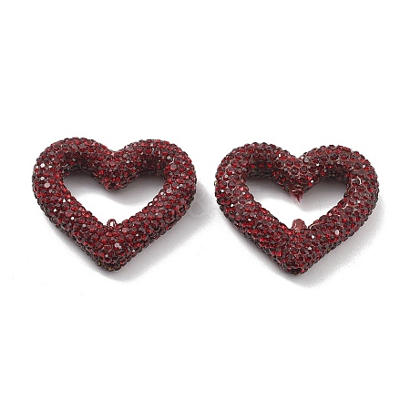 Heart Shape Polymer Clay Rhinestone Beads CLAY-NH0001-09A-03-1