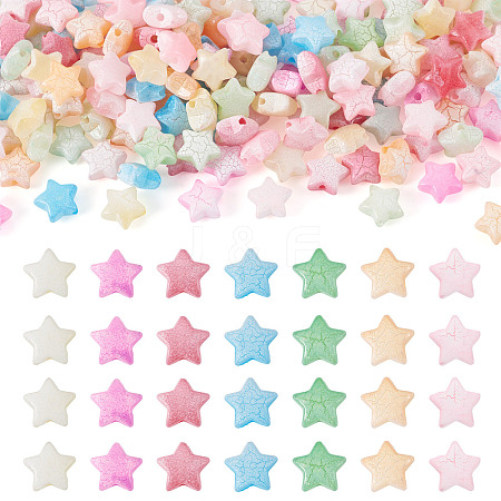 300Pcs Crackle Opaque Acrylic Beads OACR-TA0004-60-1