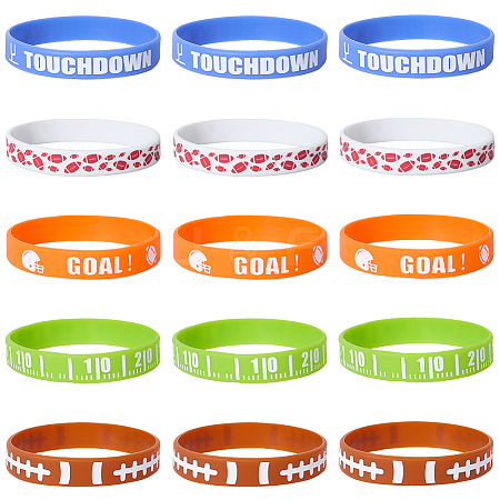 35Pcs 5 Colors Silicone Cord Bracelet Wristband BJEW-GF0001-31C-1