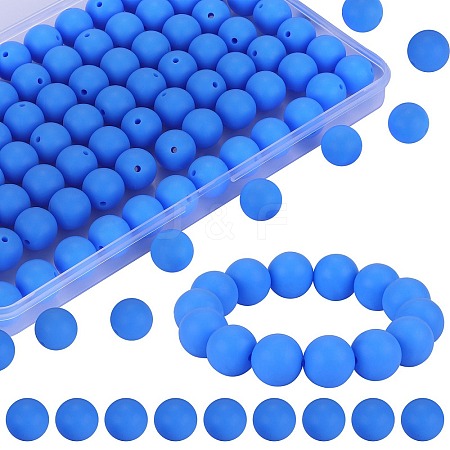 80Pcs Round Silicone Focal Beads SIL-SZ0001-24-09-1