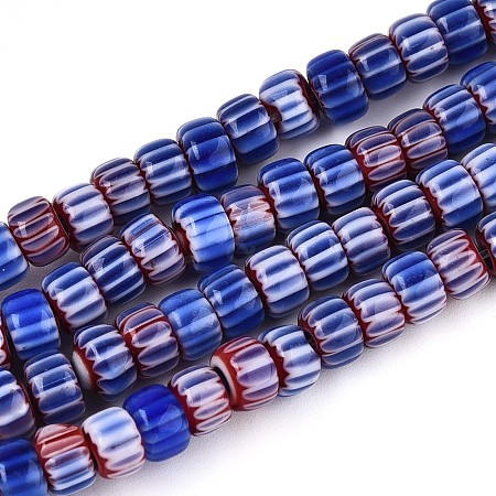 Handmade Millefiori Glass Chevron Beads Strands LAMP-T021-27A-03-1