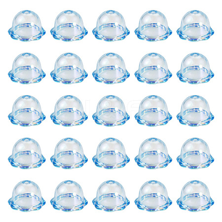 30Pcs UV Plating Acrylic Bead Caps PACR-TA0001-20B-1