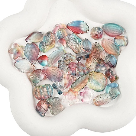150Pcs Gradient Color Transparent Glass Beads GLAA-YW0004-91H-1