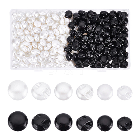 240Pcs 6 Style 1-Hole Plastic Button BUTT-PH0001-14-1