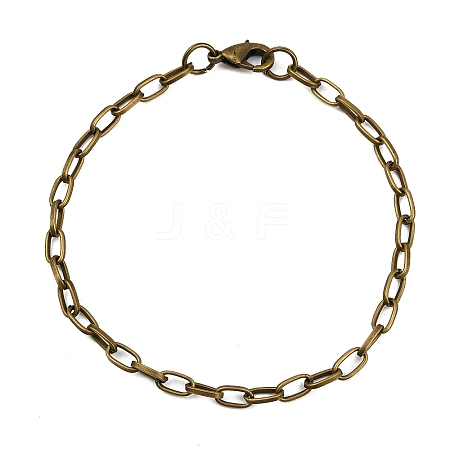 Antique Bronze Tone Iron Cable Chain Bracelet Making X-IFIN-H031-AB-1