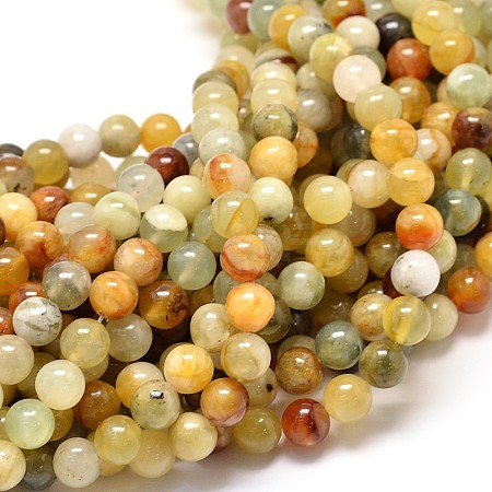 Natural Xiuyan Jade Bead Strands G-P075-39-8mm-1
