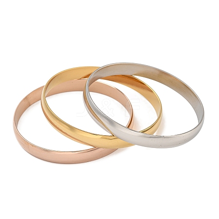 Fashion 201 Stainless Steel Bangle Sets BJEW-L664-019-01-1-1