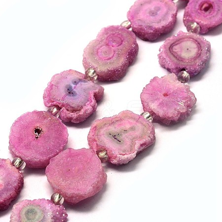 Natural Druzy Quartz Crystal Beads Strands G-F582-A01-1