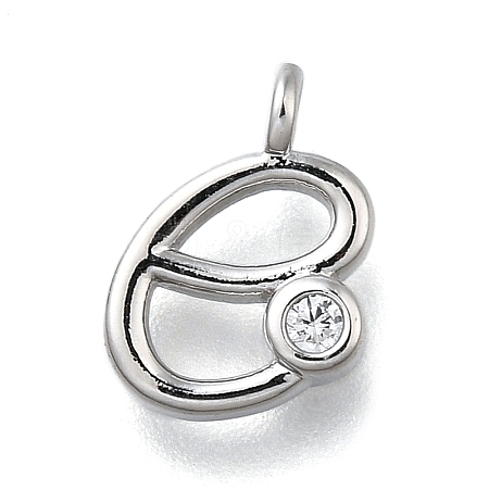 Brass Micro Pave Cubic Zirconia Pendants KK-B132-12P-E-1