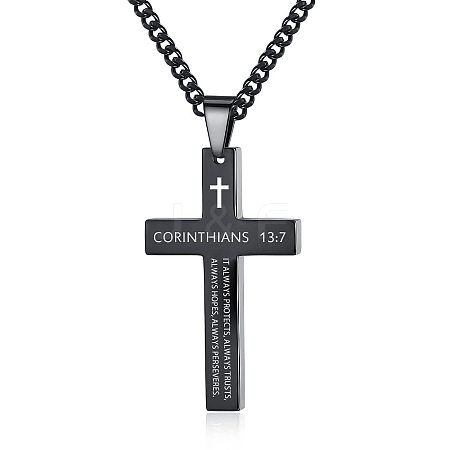 Stainless Steel Cross Pendant Necklace LL1723-4-1