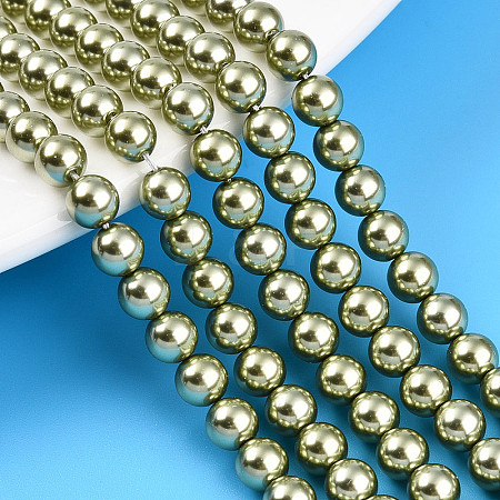 Baking Painted Pearlized Glass Pearl Bead Strands HY-N002-5mm-A07-1