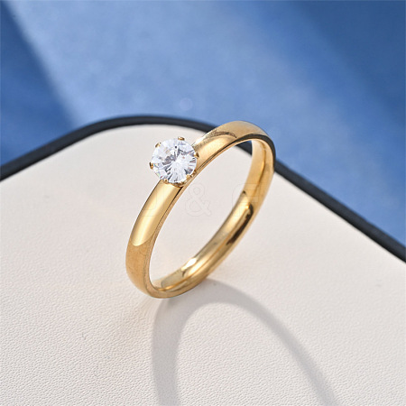 Stainless Steel with Rhinestone Finger Rings FS-WGB751E-34-1