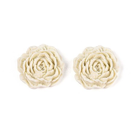 Flower Opaque Resin Cabochons CRES-T025-28C-03-1