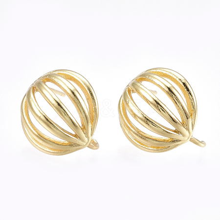 Brass Stud Earring Findings X-KK-S348-218-1