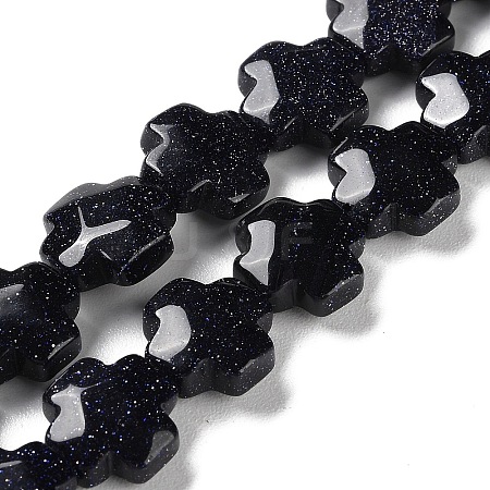 Synthetic Blue Goldstone Beads Strands G-K357-C09-01-1