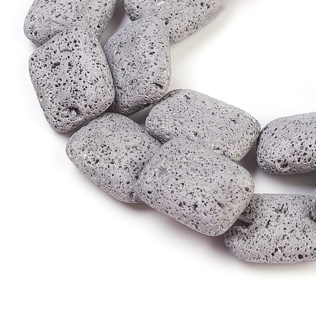 Electroplated Natural Lava Rock Bead Strands G-E497-K-06-1