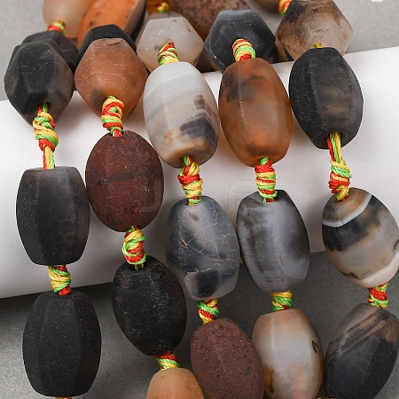 Natural Banded Agate Beads Strands G-F825-D01-02-1
