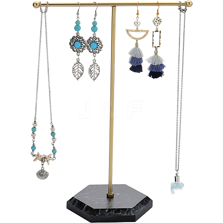 SUNNYCLUE 1 Set Golden Plated T Bar Iron Key Storage Jewelry Rack ODIS-SC0001-03A-1