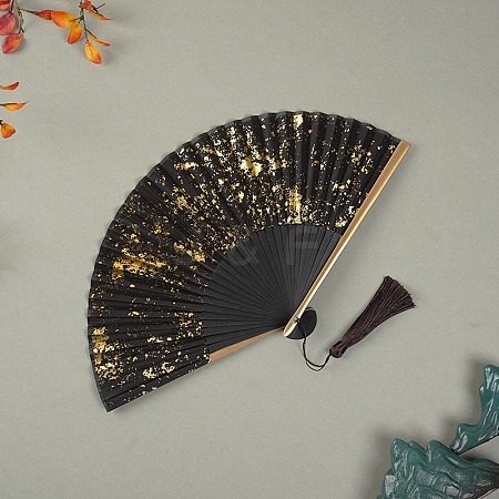 Chinese Style Folding Fan with Tassel PW-WGAEEA4-02-1