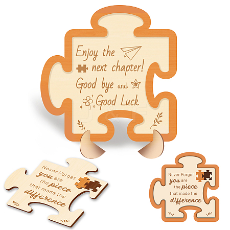 Wood Heart Shape Anniversary Commemorative Display Decorations AJEW-WH00424-004-1