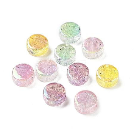 UV Plating Rainbow Iridescent Acrylic Beads X-OACR-F009-07-1