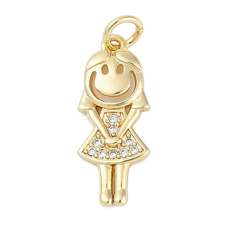 Rack Plating Brass Micro Pave Cubic Zirconia Pendants KK-H509-31G-1