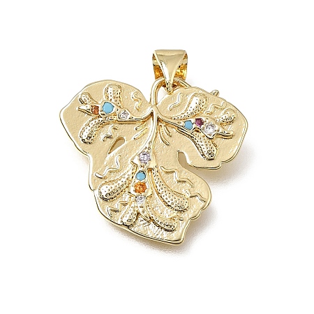 Brass Micro Pave Colorful Cubic Zirconia Pendants CU-E002-10G-1