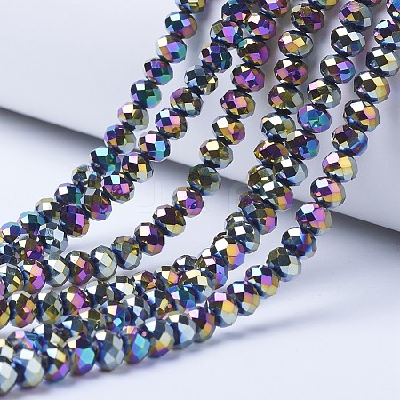 Electroplate Transparent Glass Beads Strands LS-EGLA-A034-T6mm-UA07-1