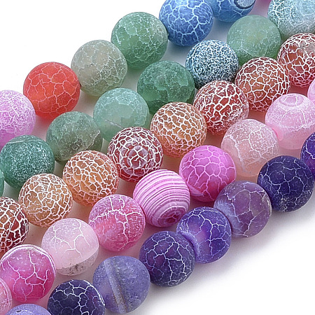 Natural Weathered Agate Beads Strands G-S259-05-6mm-1