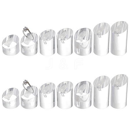 14Pcs 7 Styles Acrylic Ring Displays RDIS-FG0001-32-1