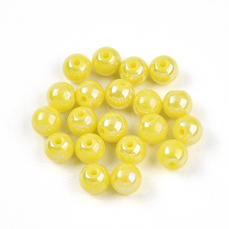 Electroplate Pearlized Glass Pearl Beads EGLA-T021-14A-10-1