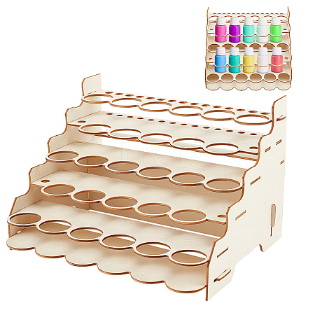 5-Layer Wooden Craft Paint & Brash Rack DIY-WH0401-05-1