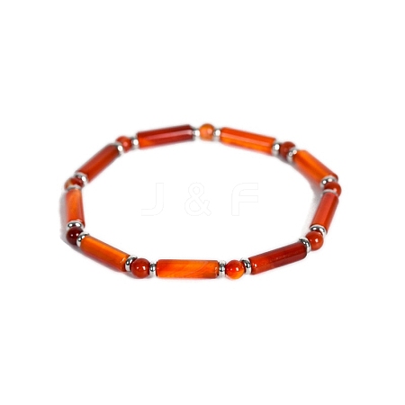 Natural Carnelian Bead Stretch Bracelets PW-WG50993-14-1