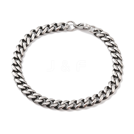 Non-Tarnish 304 Stainless Steel Cuban Link Chain Bracelets for Men BJEW-B096-35B-AS-1