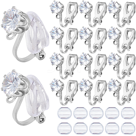 32Pcs Brass Clip-on Earring Findings KK-SP0001-26P-1