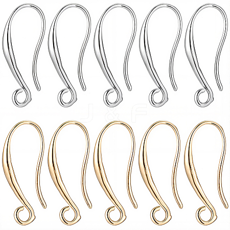 40Pcs 2 Colors Brass Earring Hooks KK-BBC0021-72-1
