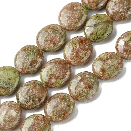 Natural Unakite Beads Strands G-K365-B08-02-1