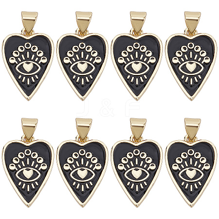 SUNNYCLUE 8Pcs Brass Enamel Pendants ZIRC-SC0001-24-1