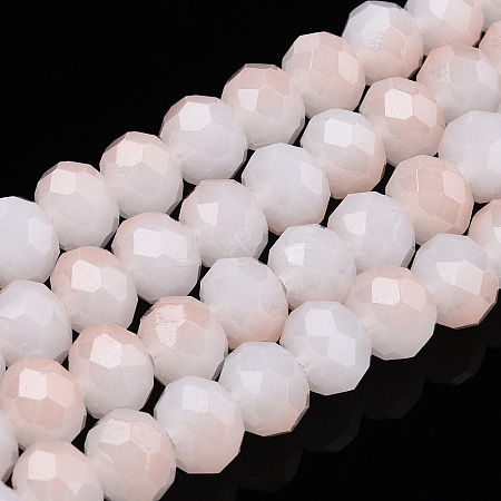 Two-Tone Imitation Jade Glass Beads Strands GLAA-T033-01C-02-1