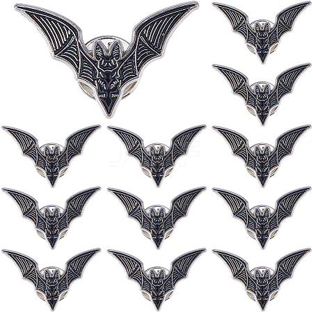12Pcs Bat Enamel Pins JEWB-FH0002-63-1