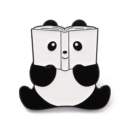Panda with Book Enamel Pin JEWB-O008-G01-1