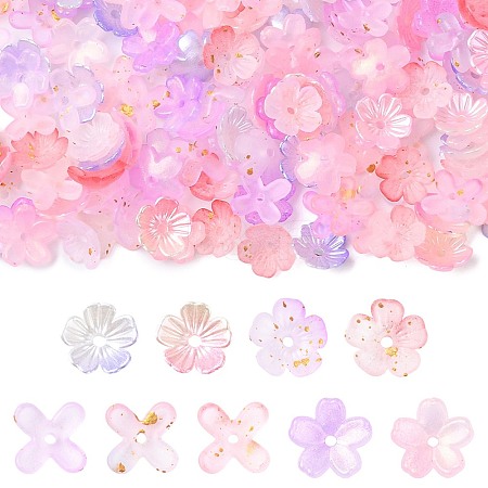 Metal Enlaced Acrylic Bead Caps OACR-FS0002-49B-1