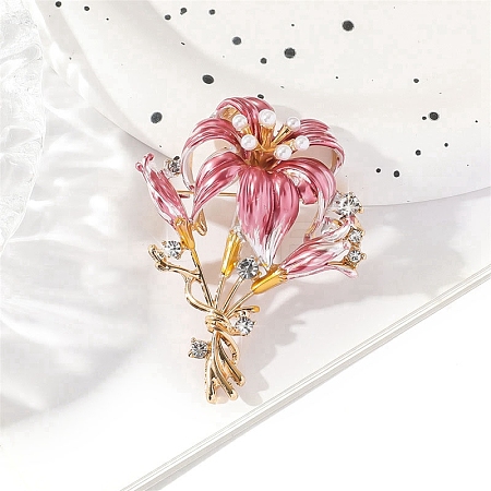 Lily Alloy Enamel Brooches PW-WGAC49F-01-1