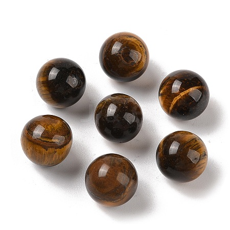 Natural Tiger Eye No Hole Sphere Beads G-K353-04C-04-1