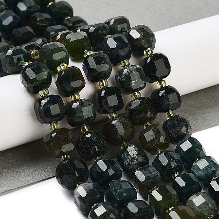 Natural Moss Agate Beads Strands G-NH0010-D01-01-1