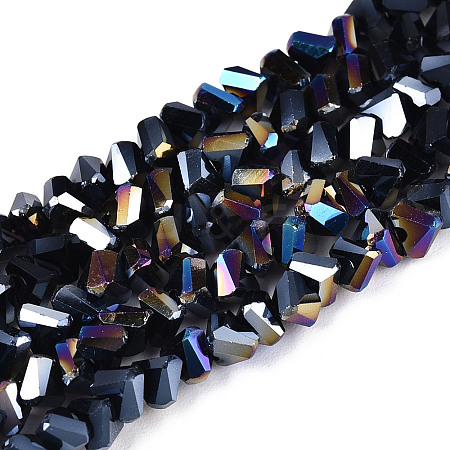 Electroplate Opaque Glass Beads Strands GLAA-N022-4mm-01-1