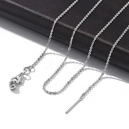 1mm Rack Plating Brass Cable Chain Adjustable Slider Necklaces for Women Men MAK-L044-04P-1