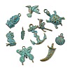 50Pcs 10 Styles Tibetan Style Alloy Pendants FIND-CJ0004-28-8